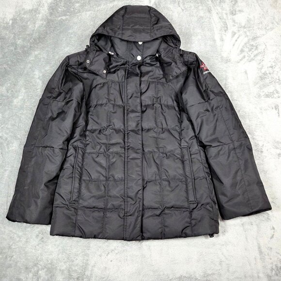 Bogner Jacket Womens 6 Black Fire + Ice Down Parka Ski Jacket Removable Hood - Picture 2 of 14